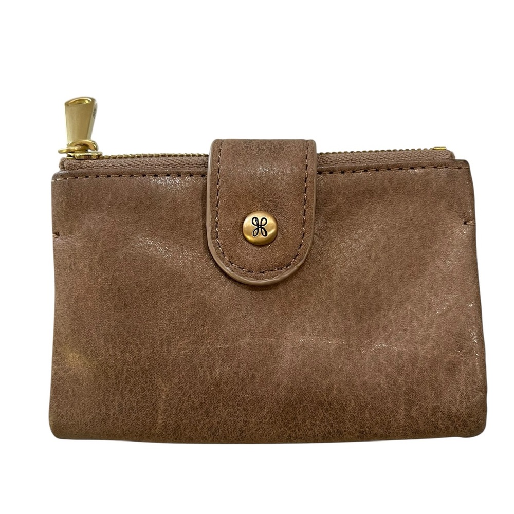 HOBO Brown Leather Wallets with Brass Accents and Minimalist Design Boho Casual